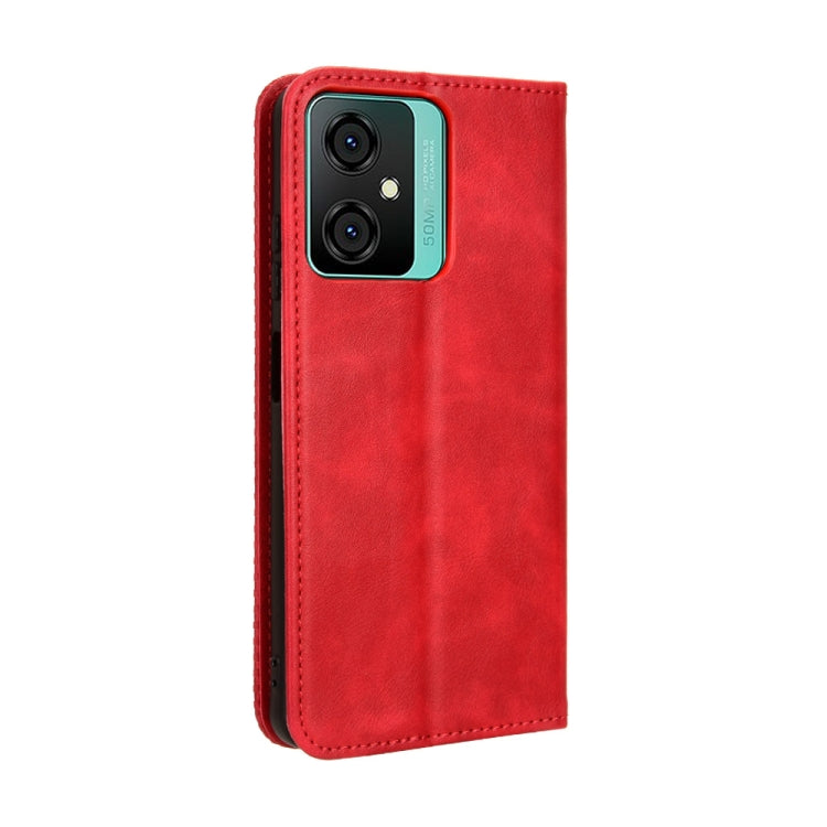 For Blackview Oscal C70 Magnetic Buckle Retro Texture Leather Phone Case(Red) - More Brand by PMC TechLife | Online Shopping South Africa | PMC TechLife