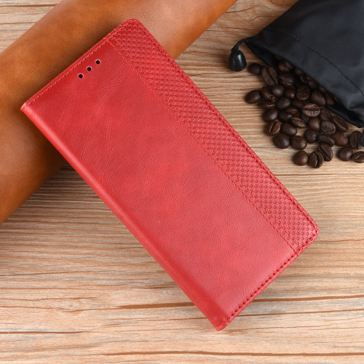 For Blackview A200 Pro Magnetic Buckle Retro Texture Leather Phone Case(Red) - More Brand by PMC TechLife | Online Shopping South Africa | PMC TechLife