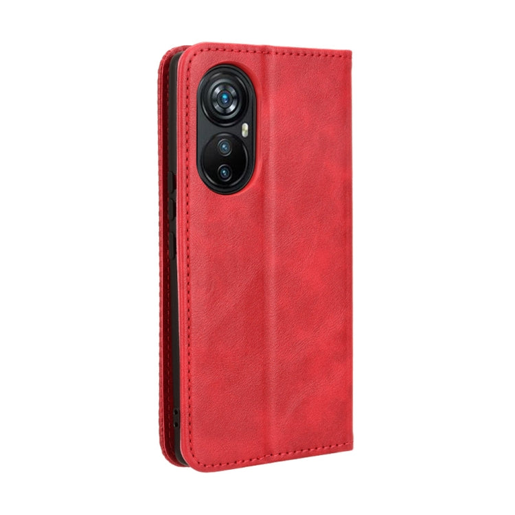 For Blackview A200 Pro Magnetic Buckle Retro Texture Leather Phone Case(Red) - More Brand by PMC TechLife | Online Shopping South Africa | PMC TechLife