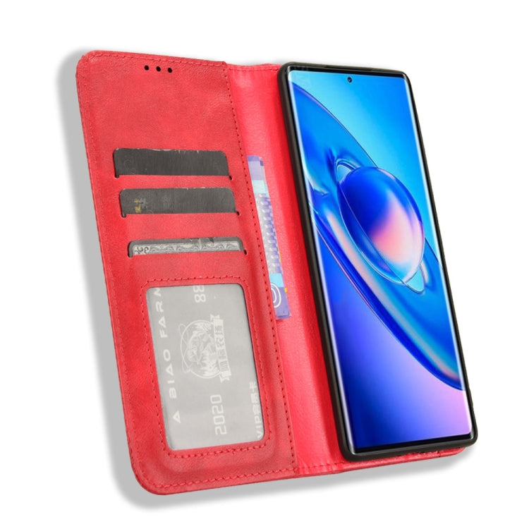For Blackview A200 Pro Magnetic Buckle Retro Texture Leather Phone Case(Red) - More Brand by PMC TechLife | Online Shopping South Africa | PMC TechLife