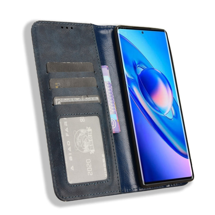 For Blackview A200 Pro Magnetic Buckle Retro Texture Leather Phone Case(Blue) - More Brand by PMC Jewellery | Online Shopping South Africa | PMC Jewellery