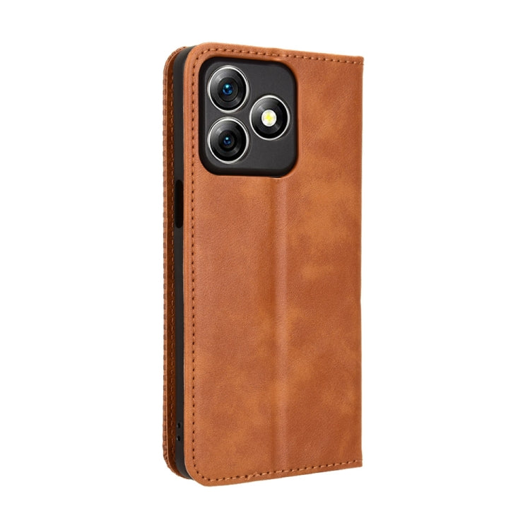 For Ulefone Note 18 Ultra Magnetic Buckle Retro Texture Leather Phone Case(Brown) - Ulefone Cases by PMC Jewellery | Online Shopping South Africa | PMC Jewellery | Buy Now Pay Later Mobicred