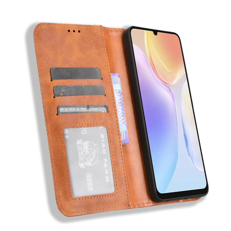 For Ulefone Note 20 Pro Magnetic Buckle Retro Texture Leather Phone Case(Brown) - Ulefone Cases by PMC TechLife | Online Shopping South Africa | PMC TechLife | Buy Now Pay Later Mobicred