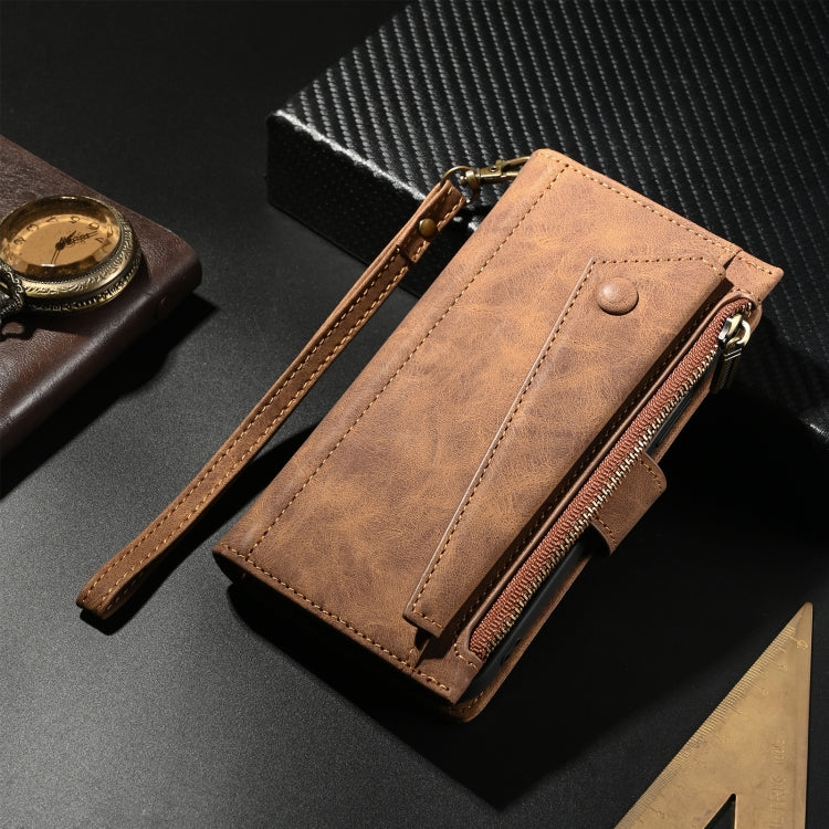 For iPhone 16 Pro Max ESEBLE Retro Frosted RFID Flip Leather Phone Case(Brown) - free shipping - PMC TechLife - Order now!