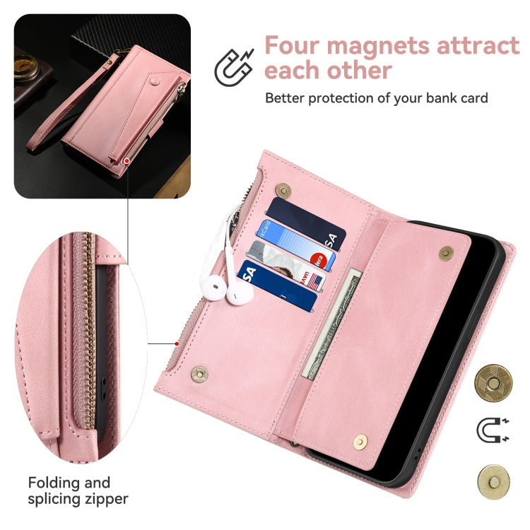 For iPhone 16 Pro Max ESEBLE Retro Frosted RFID Flip Leather Phone Case(Rose Gold) - free shipping - PMC TechLife - Order now!