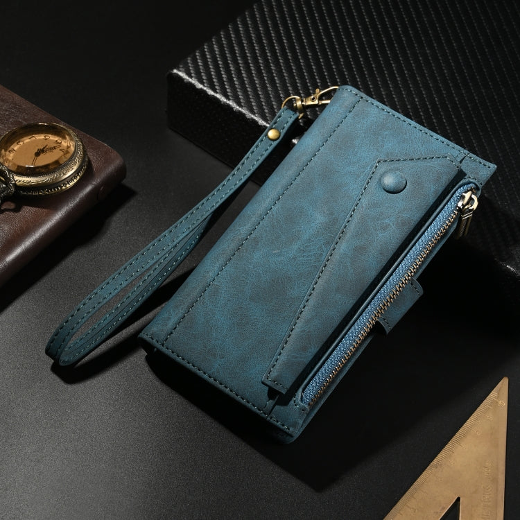 For iPhone 16 Pro Max ESEBLE Retro Frosted RFID Flip Leather Phone Case(Dark Green) - free shipping - PMC TechLife - Order now!