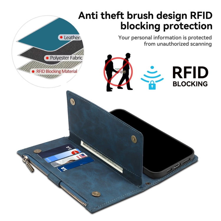 For iPhone 16 Plus ESEBLE Retro Frosted RFID Flip Leather Phone Case(Dark Green) - free shipping - PMC TechLife - Order now!
