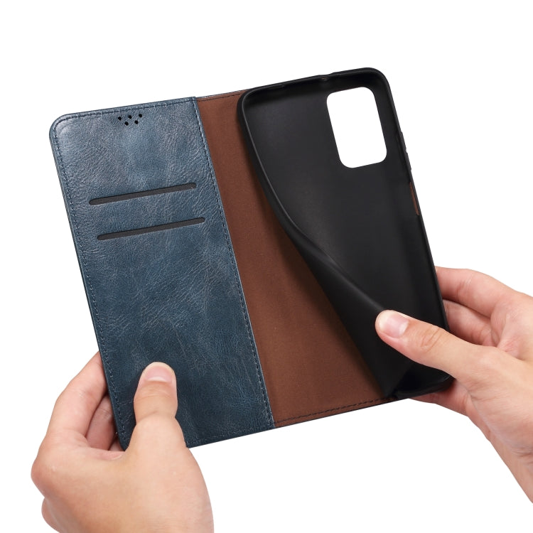 For iPhone 16 Plus Oil Wax Crazy Horse Texture Leather Phone Case(Blue) - iPhone 16 Plus Cases by PMC TechLife | Online Shopping South Africa | PMC TechLife | Buy Now Pay Later Mobicred