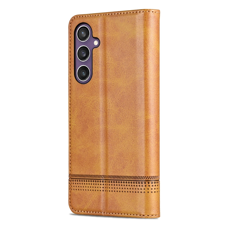 For Samsung Galaxy S24+ 5G AZNS Magnetic Calf Texture Flip Leather Phone Case(Light Brown) - Galaxy S24+ 5G Cases by AZNS | Online Shopping South Africa | PMC Jewellery | Buy Now Pay Later Mobicred