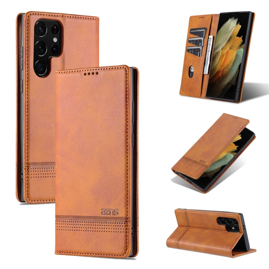 For Samsung Galaxy S24 Ultra 5G AZNS Magnetic Calf Texture Flip Leather Phone Case(Light Brown) - Galaxy S24 Ultra 5G Cases by AZNS | Online Shopping South Africa | PMC Jewellery | Buy Now Pay Later Mobicred