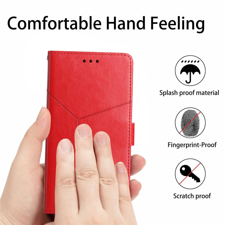 For Google Pixel 9 Y-shaped Pattern Flip Leather Phone Case(Red) - Google Cases by PMC TechLife | Online Shopping South Africa | PMC TechLife | Buy Now Pay Later Mobicred