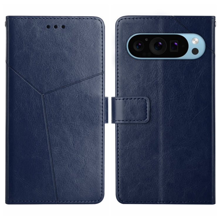 For Google Pixel 9 Pro Y-shaped Pattern Flip Leather Phone Case(Blue) - free shipping - PMC TechLife - Order now!