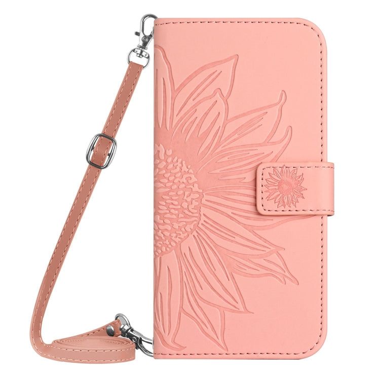 For Google Pixel 9 Skin Feel Sun Flower Embossed Flip Leather Phone Case with Lanyard(Pink) - Google Cases by PMC TechLife | Online Shopping South Africa | PMC TechLife | Buy Now Pay Later Mobicred