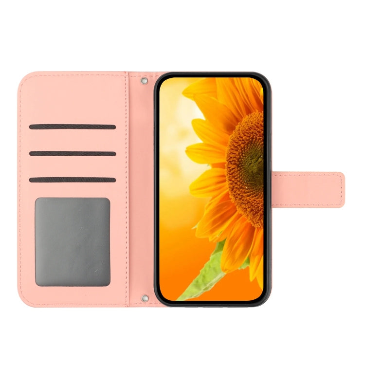 For Google Pixel 9 Skin Feel Sun Flower Embossed Flip Leather Phone Case with Lanyard(Pink) - Google Cases by PMC TechLife | Online Shopping South Africa | PMC TechLife | Buy Now Pay Later Mobicred
