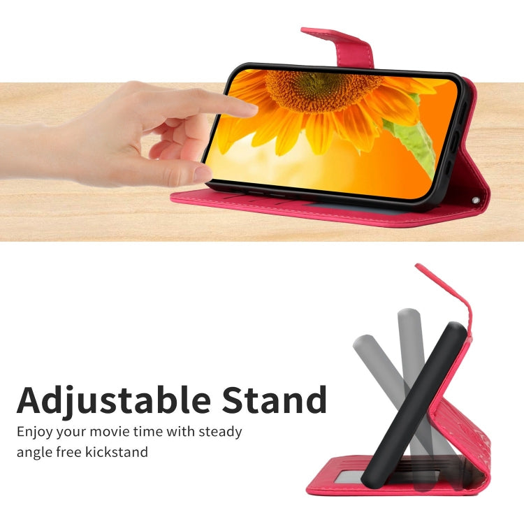 For Google Pixel 9 Skin Feel Sun Flower Embossed Flip Leather Phone Case with Lanyard(Rose Red) - Google Cases by PMC TechLife | Online Shopping South Africa | PMC TechLife | Buy Now Pay Later Mobicred