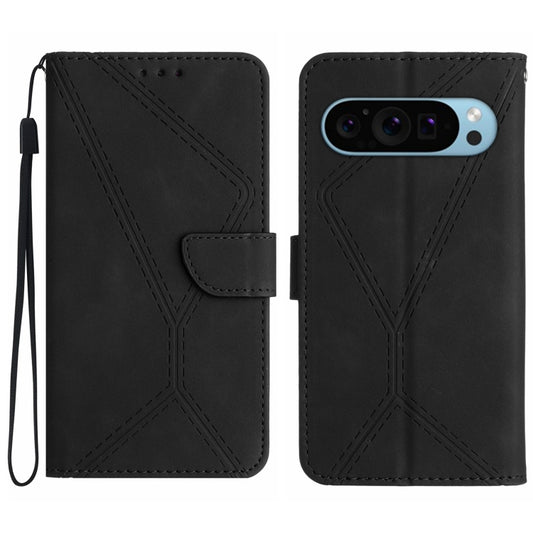 For Google Pixel 9 Stitching Embossed Leather Phone Case(Black) - Google Cases by PMC Jewellery | Online Shopping South Africa | PMC Jewellery | Buy Now Pay Later Mobicred