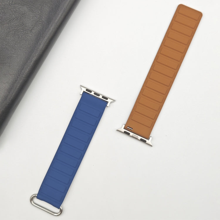 For Apple Watch 42mm Reverse Buckle Magnetic Silicone Watch Band(Silver Buckle Blue) - free shipping - PMC TechLife - Order now!