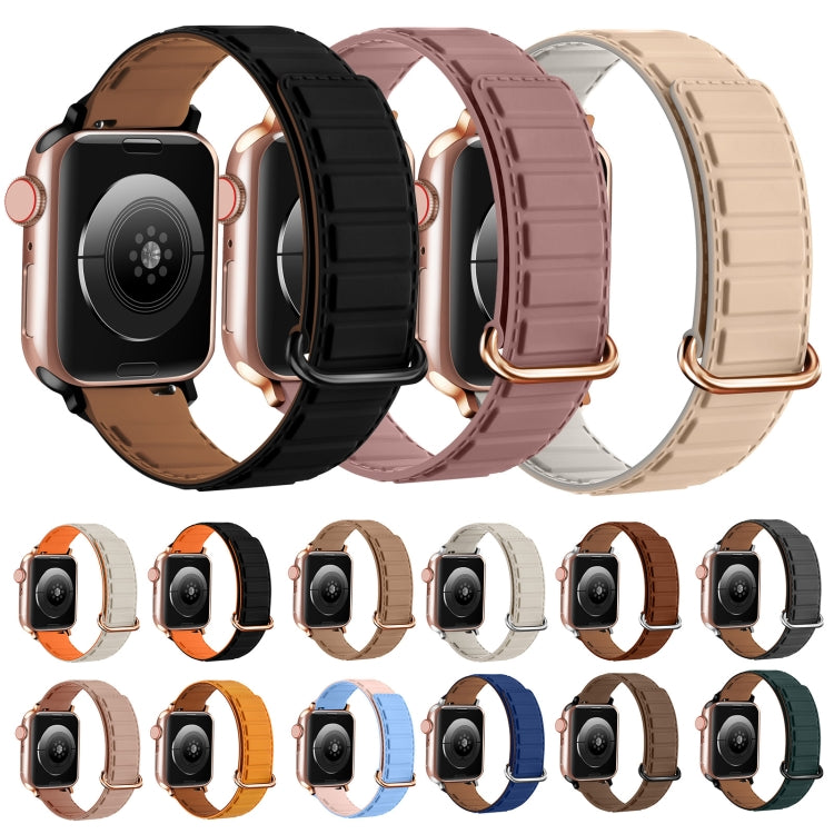 For Apple Watch 38mm Reverse Buckle Magnetic Silicone Watch Band(Silver Buckle Blue) - free shipping - PMC TechLife - Order now!