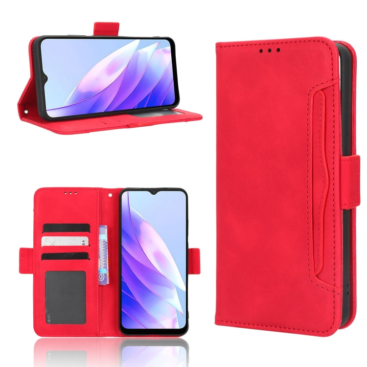 For Blackview A52 / A52 Pro Skin Feel Calf Texture Card Slots Leather Phone Case(Red) - More Brand by PMC TechLife | Online Shopping South Africa | PMC TechLife