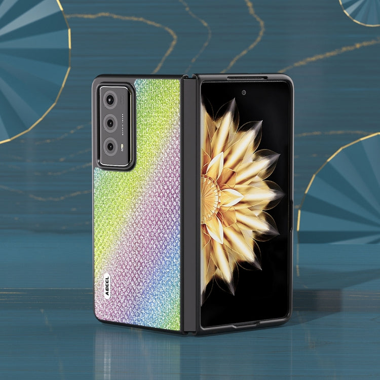 For Honor Magic V2 ABEEL Diamond Series Black Edge Phone Case(Rainbow) - Honor Cases by PMC TechLife | Online Shopping South Africa | PMC TechLife | Buy Now Pay Later Mobicred