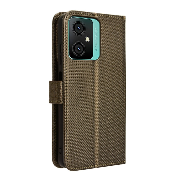 For Blackview Oscal C70 Diamond Texture Leather Phone Case(Brown) - More Brand by PMC TechLife | Online Shopping South Africa | PMC TechLife | Buy Now Pay Later Mobicred