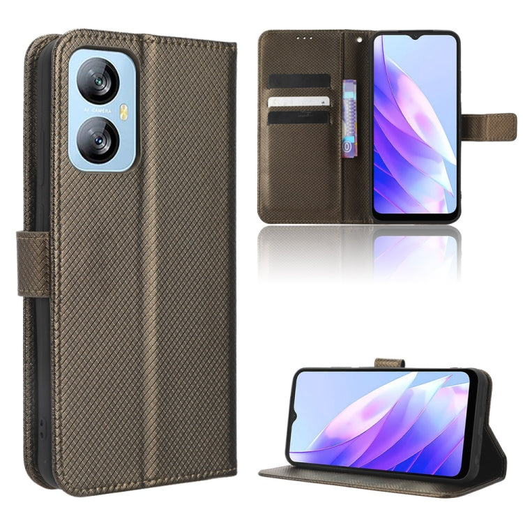 For Blackview A52 / A52 Pro Diamond Texture Leather Phone Case(Brown) - More Brand by PMC TechLife | Online Shopping South Africa | PMC TechLife | Buy Now Pay Later Mobicred