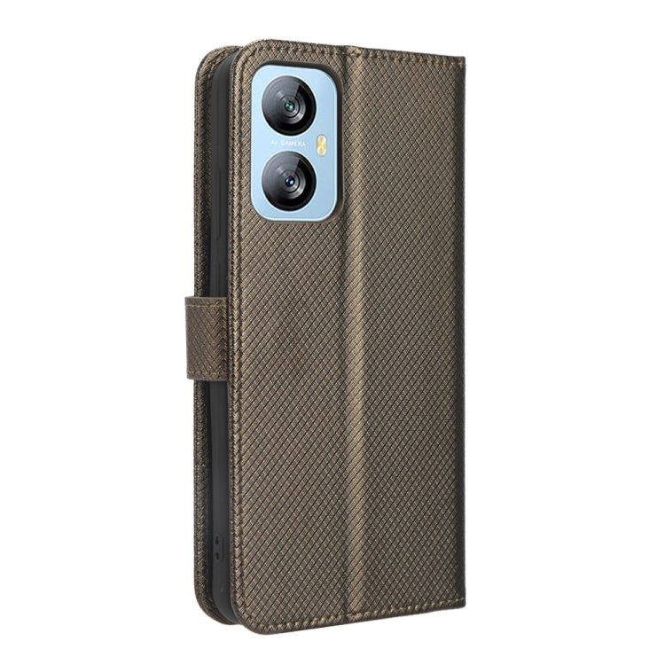 For Blackview A52 / A52 Pro Diamond Texture Leather Phone Case(Brown) - More Brand by PMC TechLife | Online Shopping South Africa | PMC TechLife | Buy Now Pay Later Mobicred