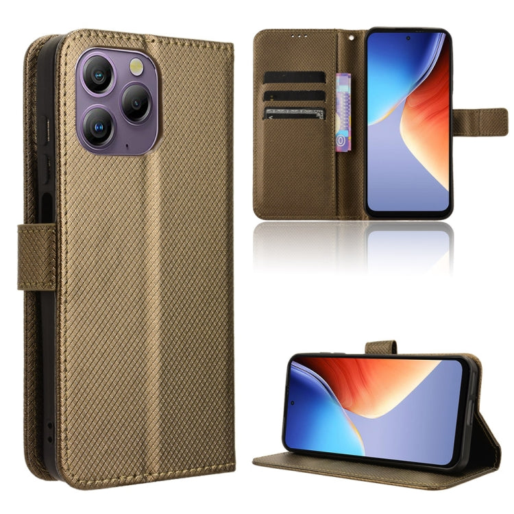 For Blackview A96 Diamond Texture Leather Phone Case(Brown) - More Brand by PMC TechLife | Online Shopping South Africa | PMC TechLife