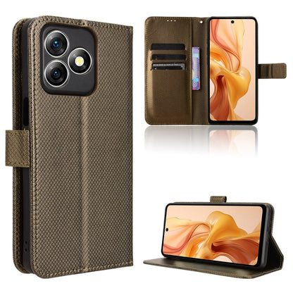 For Ulefone Note 18 Ultra Diamond Texture Leather Phone Case(Brown) - Ulefone Cases by PMC Jewellery | Online Shopping South Africa | PMC Jewellery | Buy Now Pay Later Mobicred