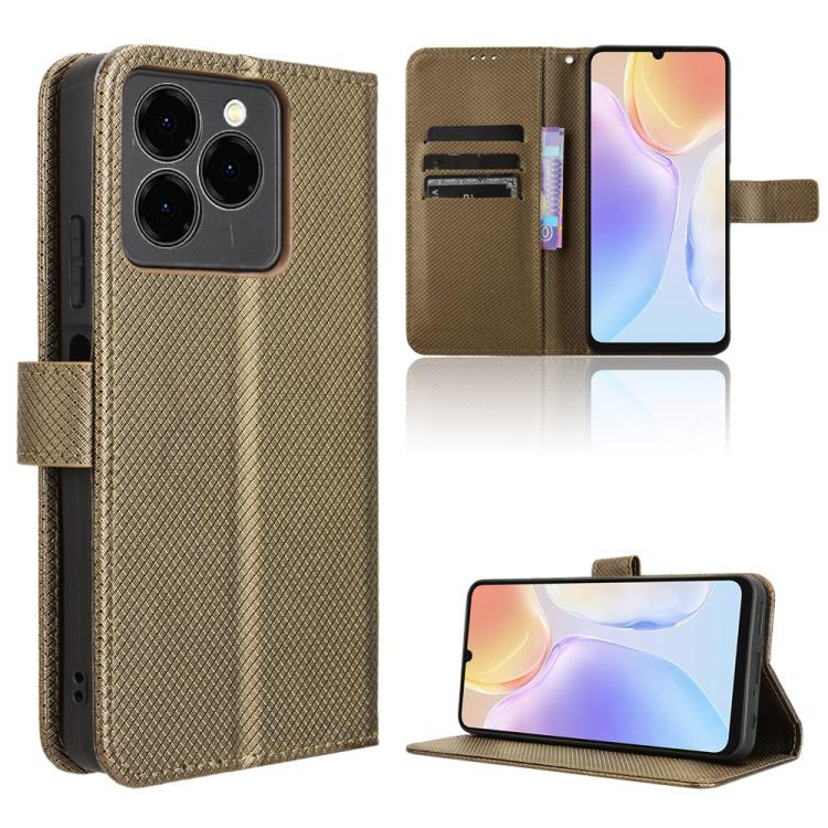 For Ulefone Note 20 Pro Diamond Texture Leather Phone Case(Brown) - Ulefone Cases by PMC TechLife | Online Shopping South Africa | PMC TechLife | Buy Now Pay Later Mobicred