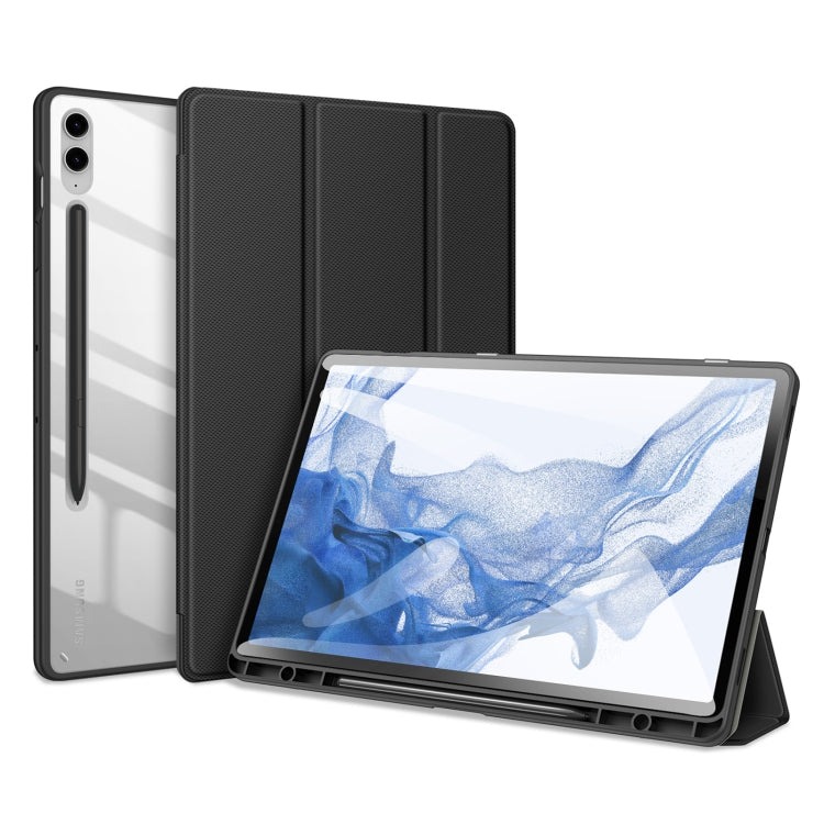 For Samsung Galaxy Tab S9 FE+ DUX DUCIS TOBY Series Antiskid Leather Tablet Case with Sleep / Wake-up Function(Black) - free shipping - PMC Jewellery - Order now!