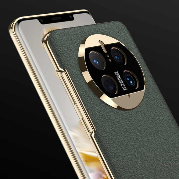 For Huawei Mate 50 GKK Electroplating Leather Surface Phone Case(Green) - free shipping - PMC TechLife - Order now!