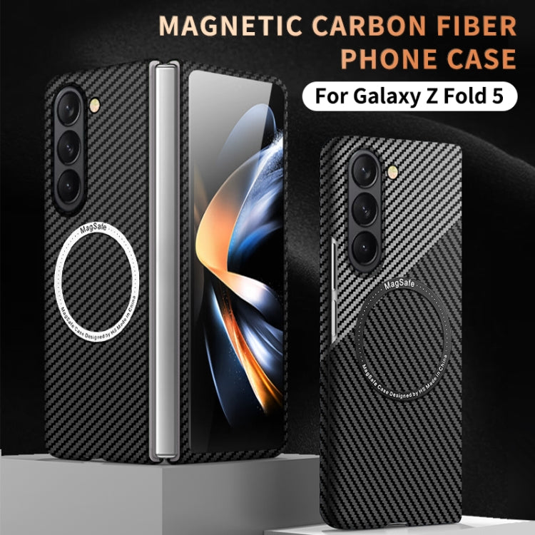 For Samsung Galaxy Z Fold5 Carbon Fiber Texture MagSafe Magnetic Phone Case(Blue) - free shipping - PMC TechLife - Order now!
