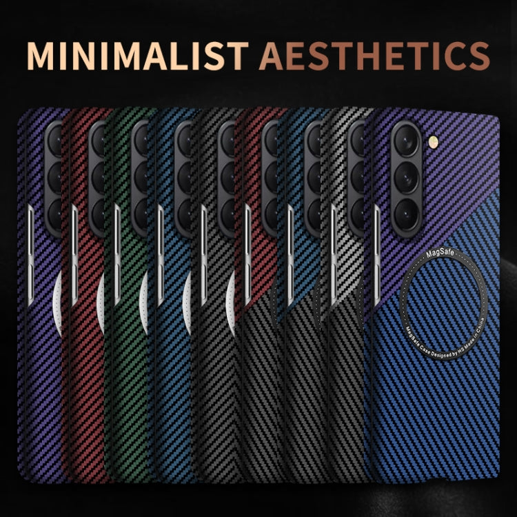 For Samsung Galaxy Z Fold5 Carbon Fiber Texture MagSafe Magnetic Phone Case(Blue) - free shipping - PMC TechLife - Order now!