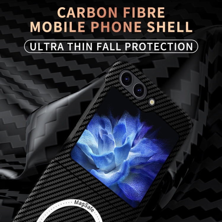 For Samsung Galaxy Z Flip5 Carbon Fiber Texture MagSafe Magnetic Phone Case(Blue) - free shipping - PMC TechLife - Order now!
