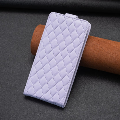 For iPhone 16 Pro Diamond Lattice Vertical Flip Leather Phone Case(Purple) - iPhone 16 Pro Cases by PMC Jewellery | Online Shopping South Africa | PMC Jewellery | Buy Now Pay Later Mobicred