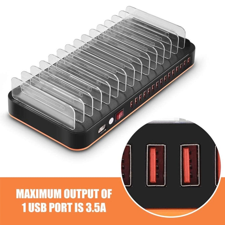 WLX-815P 180W 15 Ports USB Fast Charging Dock Smart Charger with Holder, EU Plug - Multifunction Charger by PMC Jewellery | Online Shopping South Africa | PMC Jewellery | Buy Now Pay Later Mobicred