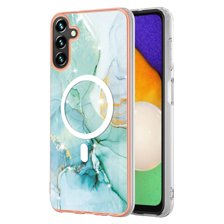 For Samsung Galaxy A34 5G Marble Pattern Dual-side IMD Magsafe TPU Phone Case(Green 003) - Galaxy Phone Cases by PMC TechLife | Online Shopping South Africa | PMC TechLife