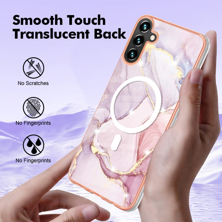 For Samsung Galaxy A54 5G Marble Pattern Dual-side IMD Magsafe TPU Phone Case(Rose Gold 005) - Galaxy Phone Cases by PMC TechLife | Online Shopping South Africa | PMC TechLife