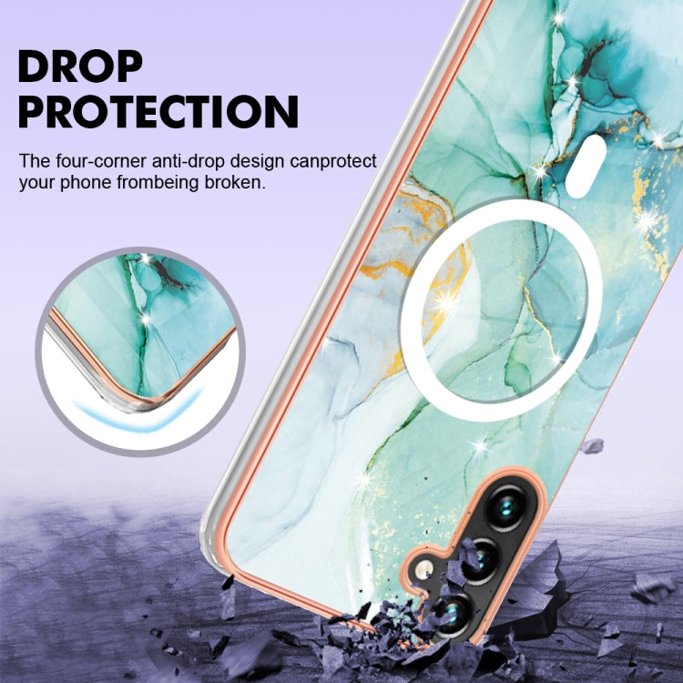 For Samsung Galaxy A54 5G Marble Pattern Dual-side IMD Magsafe TPU Phone Case(Green 003) - Galaxy Phone Cases by PMC TechLife | Online Shopping South Africa | PMC TechLife