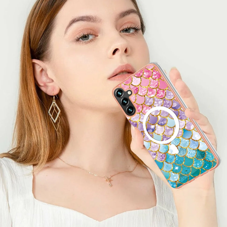 For Samsung Galaxy A54 5G Marble Pattern Dual-side IMD Magsafe TPU Phone Case(Colorful Scales) - Galaxy Phone Cases by PMC TechLife | Online Shopping South Africa | PMC TechLife