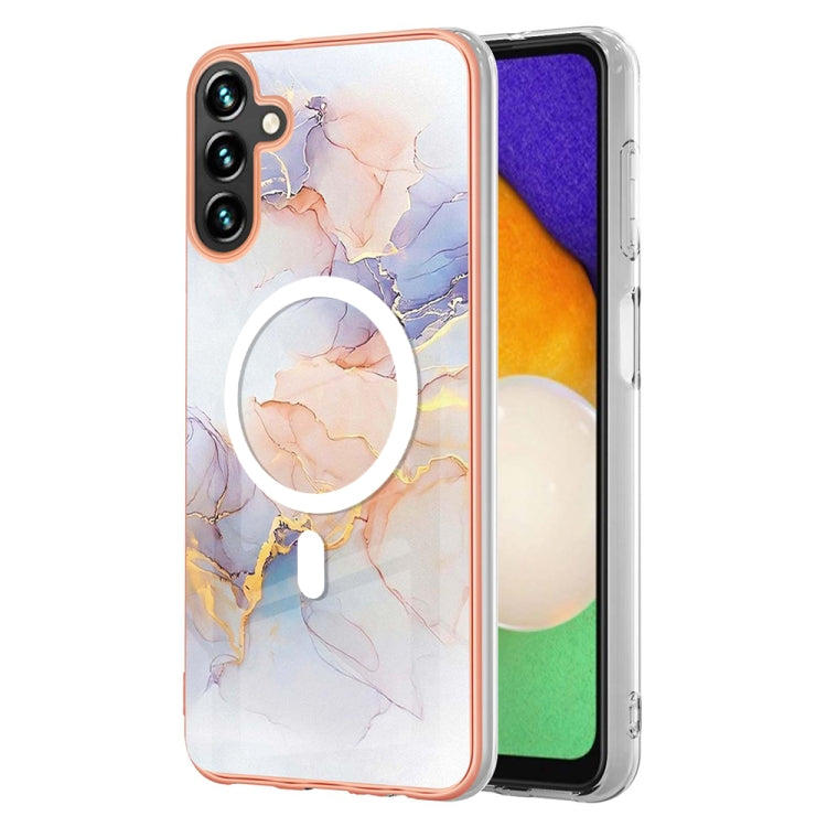 For Samsung Galaxy A54 5G Marble Pattern Dual-side IMD Magsafe TPU Phone Case(White Marble) - Galaxy Phone Cases by PMC TechLife | Online Shopping South Africa | PMC TechLife