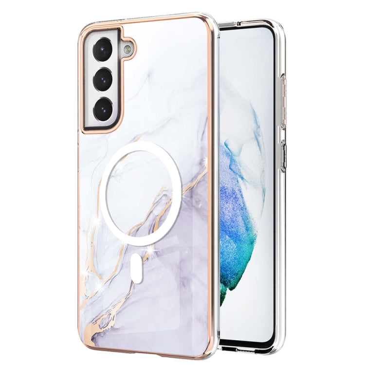 For Samsung Galaxy S21 FE 5G Marble Pattern Dual-side IMD Magsafe TPU Phone Case(White 006) - Galaxy Phone Cases by PMC TechLife | Online Shopping South Africa | PMC TechLife