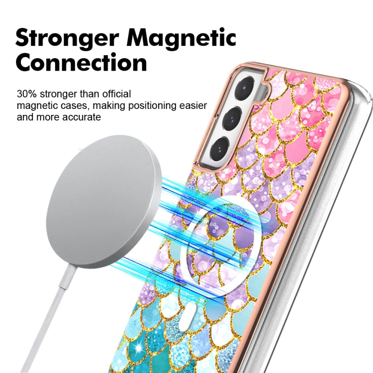 For Samsung Galaxy S21 FE 5G Marble Pattern Dual-side IMD Magsafe TPU Phone Case(Colorful Scales) - Galaxy Phone Cases by PMC TechLife | Online Shopping South Africa | PMC TechLife