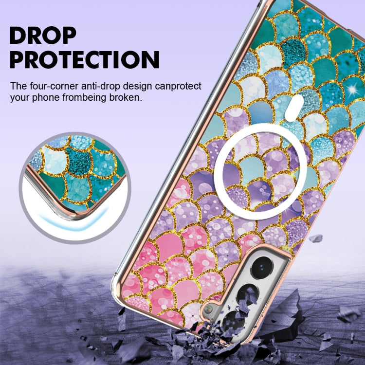 For Samsung Galaxy S21 FE 5G Marble Pattern Dual-side IMD Magsafe TPU Phone Case(Colorful Scales) - Galaxy Phone Cases by PMC TechLife | Online Shopping South Africa | PMC TechLife