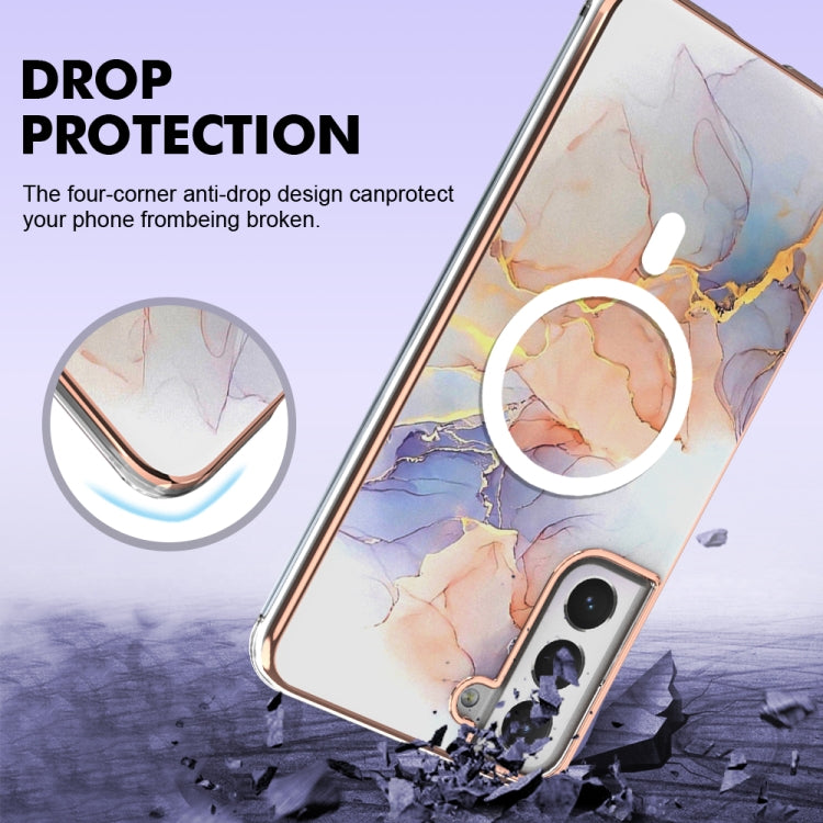 For Samsung Galaxy S21 FE 5G Marble Pattern Dual-side IMD Magsafe TPU Phone Case(White Marble) - Galaxy Phone Cases by PMC TechLife | Online Shopping South Africa | PMC TechLife