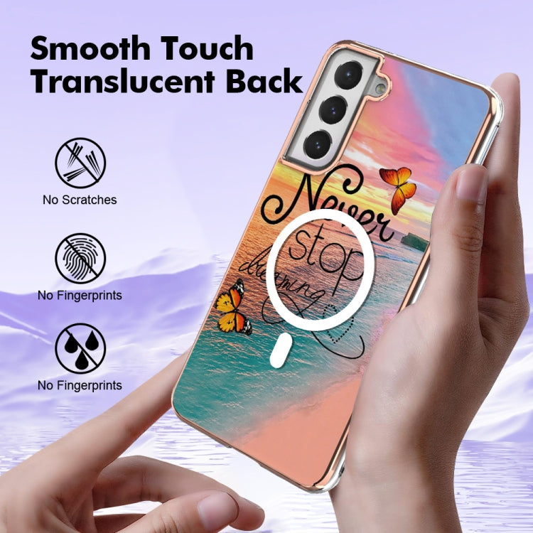 For Samsung Galaxy S21 FE 5G Marble Pattern Dual-side IMD Magsafe TPU Phone Case(Dream Butterfly) - Galaxy Phone Cases by PMC TechLife | Online Shopping South Africa | PMC TechLife