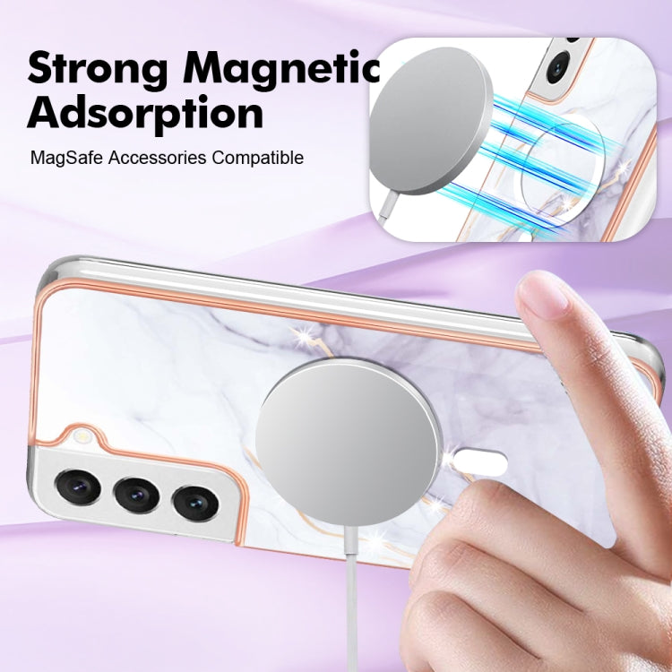 For Samsung Galaxy S22 5G Marble Pattern Dual-side IMD Magsafe TPU Phone Case(White 006) - Galaxy S22 5G Cases by PMC TechLife | Online Shopping South Africa | PMC TechLife