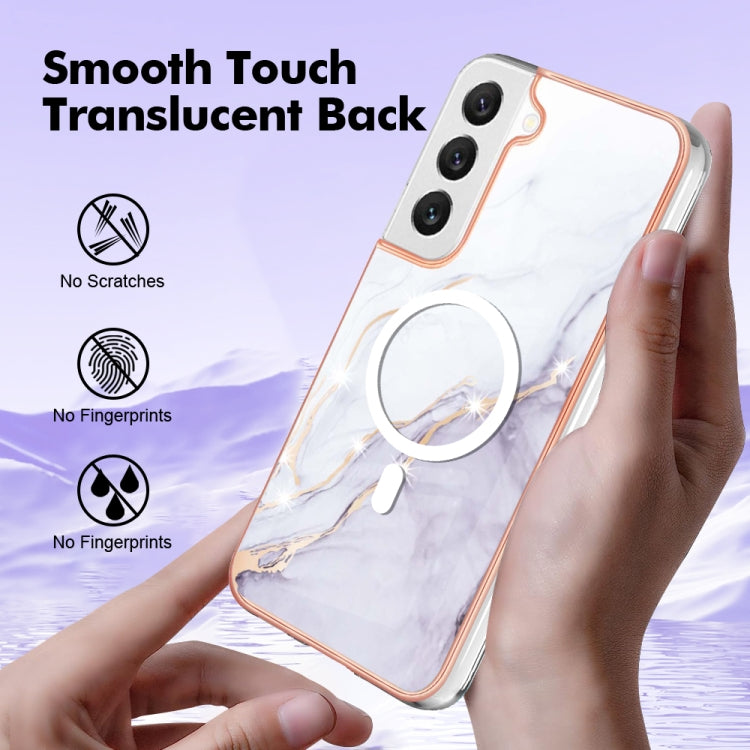 For Samsung Galaxy S22 5G Marble Pattern Dual-side IMD Magsafe TPU Phone Case(White 006) - Galaxy S22 5G Cases by PMC TechLife | Online Shopping South Africa | PMC TechLife