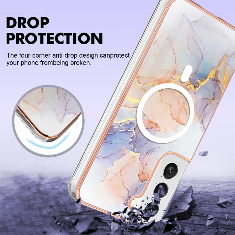For Samsung Galaxy S22 5G Marble Pattern Dual-side IMD Magsafe TPU Phone Case(White Marble) - Galaxy S22 5G Cases by PMC TechLife | Online Shopping South Africa | PMC TechLife